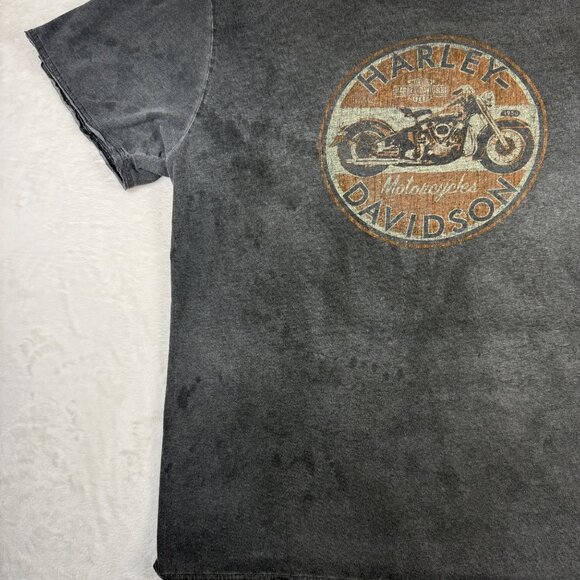 Harley Davidson Chi-Town Skull Graphic Tee Gray Men's 3XL Distressed‎ Look - Picture 6 of 11